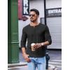 imageCOOFANDY Mens Henley Shirts Long Sleeve Casual Pullover Shirt Fashion Button TShirtBlack