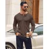 imageCOOFANDY Mens Henley Shirts Long Sleeve Casual Pullover Shirt Fashion Button TShirtBrown