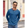imageCOOFANDY Mens Henley Shirts Long Sleeve Casual Pullover Shirt Fashion Button TShirtDenim