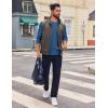 imageCOOFANDY Mens Henley Shirts Long Sleeve Casual Pullover Shirt Fashion Button TShirtDenim