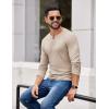 imageCOOFANDY Mens Henley Shirts Long Sleeve Casual Pullover Shirt Fashion Button TShirtKhaki