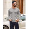imageCOOFANDY Mens Henley Shirts Long Sleeve Casual Pullover Shirt Fashion Button TShirtLight Grey