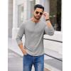 imageCOOFANDY Mens Henley Shirts Long Sleeve Casual Pullover Shirt Fashion Button TShirtLight Grey