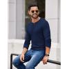 imageCOOFANDY Mens Henley Shirts Long Sleeve Casual Pullover Shirt Fashion Button TShirtNavy Blue