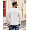 imageCOOFANDY Mens Henley Shirts Long Sleeve Casual Pullover Shirt Fashion Button TShirtWhite