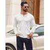 imageCOOFANDY Mens Henley Shirts Long Sleeve Casual Pullover Shirt Fashion Button TShirtWhite