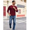 imageCOOFANDY Mens Henley Shirts Long Sleeve Casual Pullover Shirt Fashion Button TShirtWine Red