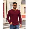 imageCOOFANDY Mens Henley Shirts Long Sleeve Casual Pullover Shirt Fashion Button TShirtWine Red