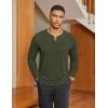imageCOOFANDY Mens Henley Shirts Long Sleeve Lightweight Button TShirt Casual Basic Tee TopArmy Green
