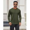 imageCOOFANDY Mens Henley Shirts Long Sleeve Lightweight Button TShirt Casual Basic Tee TopArmy Green