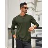 imageCOOFANDY Mens Henley Shirts Long Sleeve Lightweight Button TShirt Casual Basic Tee TopArmy Green