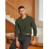 imageCOOFANDY Mens Henley Shirts Long Sleeve Lightweight Button TShirt Casual Basic Tee TopArmy Green