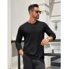 imageCOOFANDY Mens Henley Shirts Long Sleeve Lightweight Button TShirt Casual Basic Tee TopBlack