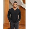 imageCOOFANDY Mens Henley Shirts Long Sleeve Lightweight Button TShirt Casual Basic Tee TopBlack