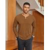 imageCOOFANDY Mens Henley Shirts Long Sleeve Lightweight Button TShirt Casual Basic Tee TopCaramel Brown