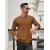 imageCOOFANDY Mens Henley Shirts Long Sleeve Lightweight Button TShirt Casual Basic Tee TopCaramel Brown