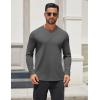 imageCOOFANDY Mens Henley Shirts Long Sleeve Lightweight Button TShirt Casual Basic Tee TopDark Grey