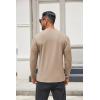 imageCOOFANDY Mens Henley Shirts Long Sleeve Lightweight Button TShirt Casual Basic Tee TopKhaki