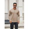 imageCOOFANDY Mens Henley Shirts Long Sleeve Lightweight Button TShirt Casual Basic Tee TopKhaki