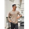 imageCOOFANDY Mens Henley Shirts Long Sleeve Lightweight Button TShirt Casual Basic Tee TopKhaki