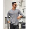 imageCOOFANDY Mens Henley Shirts Long Sleeve Lightweight Button TShirt Casual Basic Tee TopLight Grey