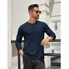 imageCOOFANDY Mens Henley Shirts Long Sleeve Lightweight Button TShirt Casual Basic Tee TopNavy Blue