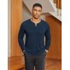 imageCOOFANDY Mens Henley Shirts Long Sleeve Lightweight Button TShirt Casual Basic Tee TopNavy Blue