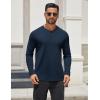 imageCOOFANDY Mens Henley Shirts Long Sleeve Lightweight Button TShirt Casual Basic Tee TopNavy Blue