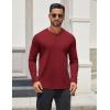 imageCOOFANDY Mens Henley Shirts Long Sleeve Lightweight Button TShirt Casual Basic Tee TopWine Red
