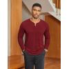 imageCOOFANDY Mens Henley Shirts Long Sleeve Lightweight Button TShirt Casual Basic Tee TopWine Red