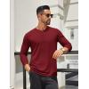 imageCOOFANDY Mens Henley Shirts Long Sleeve Lightweight Button TShirt Casual Basic Tee TopWine Red