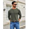 imageCOOFANDY Mens Henley Shirts Long Sleeve TShirt Lightweight Fashion Casual Pullover Tee ShirtArmy Green