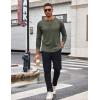 imageCOOFANDY Mens Henley Shirts Long Sleeve TShirt Lightweight Fashion Casual Pullover Tee ShirtArmy Green