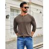 imageCOOFANDY Mens Henley Shirts Long Sleeve TShirt Lightweight Fashion Casual Pullover Tee ShirtBrown