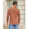 imageCOOFANDY Mens Henley Shirts Long Sleeve TShirt Lightweight Fashion Casual Pullover Tee ShirtCaramel