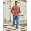 imageCOOFANDY Mens Henley Shirts Long Sleeve TShirt Lightweight Fashion Casual Pullover Tee ShirtCaramel