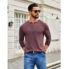 imageCOOFANDY Mens Henley Shirts Long Sleeve TShirt Lightweight Fashion Casual Pullover Tee ShirtDark Red