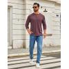 imageCOOFANDY Mens Henley Shirts Long Sleeve TShirt Lightweight Fashion Casual Pullover Tee ShirtDark Red