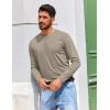 imageCOOFANDY Mens Henley Shirts Long Sleeve TShirt Lightweight Fashion Casual Pullover Tee ShirtDeep Khaki