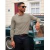 imageCOOFANDY Mens Henley Shirts Long Sleeve TShirt Lightweight Fashion Casual Pullover Tee ShirtDeep Khaki