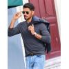 imageCOOFANDY Mens Henley Shirts Long Sleeve TShirt Lightweight Fashion Casual Pullover Tee ShirtNavy Blue