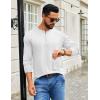 imageCOOFANDY Mens Henley Shirts Long Sleeve TShirt Lightweight Fashion Casual Pullover Tee ShirtWhite