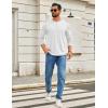 imageCOOFANDY Mens Henley Shirts Long Sleeve TShirt Lightweight Fashion Casual Pullover Tee ShirtWhite