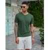 imageCOOFANDY Mens Henley Shirts Short Sleeve Casual Basic Tee Summer Button Henley Soild T ShirtsGreen