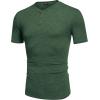 imageCOOFANDY Mens Henley Shirts Short Sleeve Casual Basic Tee Summer Button Henley Soild T ShirtsGreen