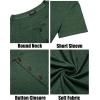 imageCOOFANDY Mens Henley Shirts Short Sleeve Casual Basic Tee Summer Button Henley Soild T ShirtsGreen
