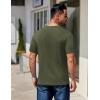 imageCOOFANDY Mens Henley Shirts Short Sleeve Fashion Casual TShirts Summer Button Basic TeeArmy Green