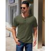 imageCOOFANDY Mens Henley Shirts Short Sleeve Fashion Casual TShirts Summer Button Basic TeeArmy Green