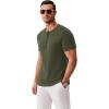 imageCOOFANDY Mens Henley Shirts Short Sleeve Fashion Casual TShirts Summer Button Basic TeeArmy Green