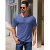 imageCOOFANDY Mens Henley Shirts Short Sleeve Fashion Casual TShirts Summer Button Basic TeeAzure Blue